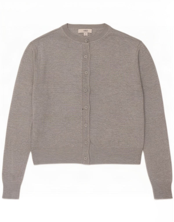 Marks & Spencer Pulover cardigan pentru femei Marea Britanie 12 Medium Gri Peteed Viscose