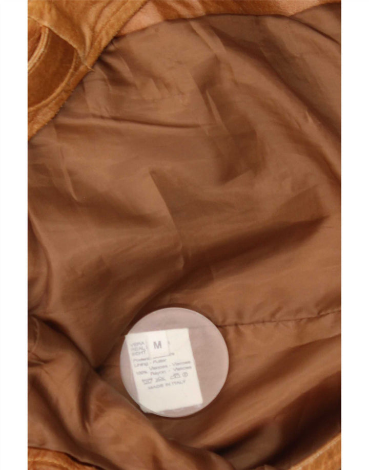 Jachetă de piele vintage pentru bărbați UK 38 din piele maro medie