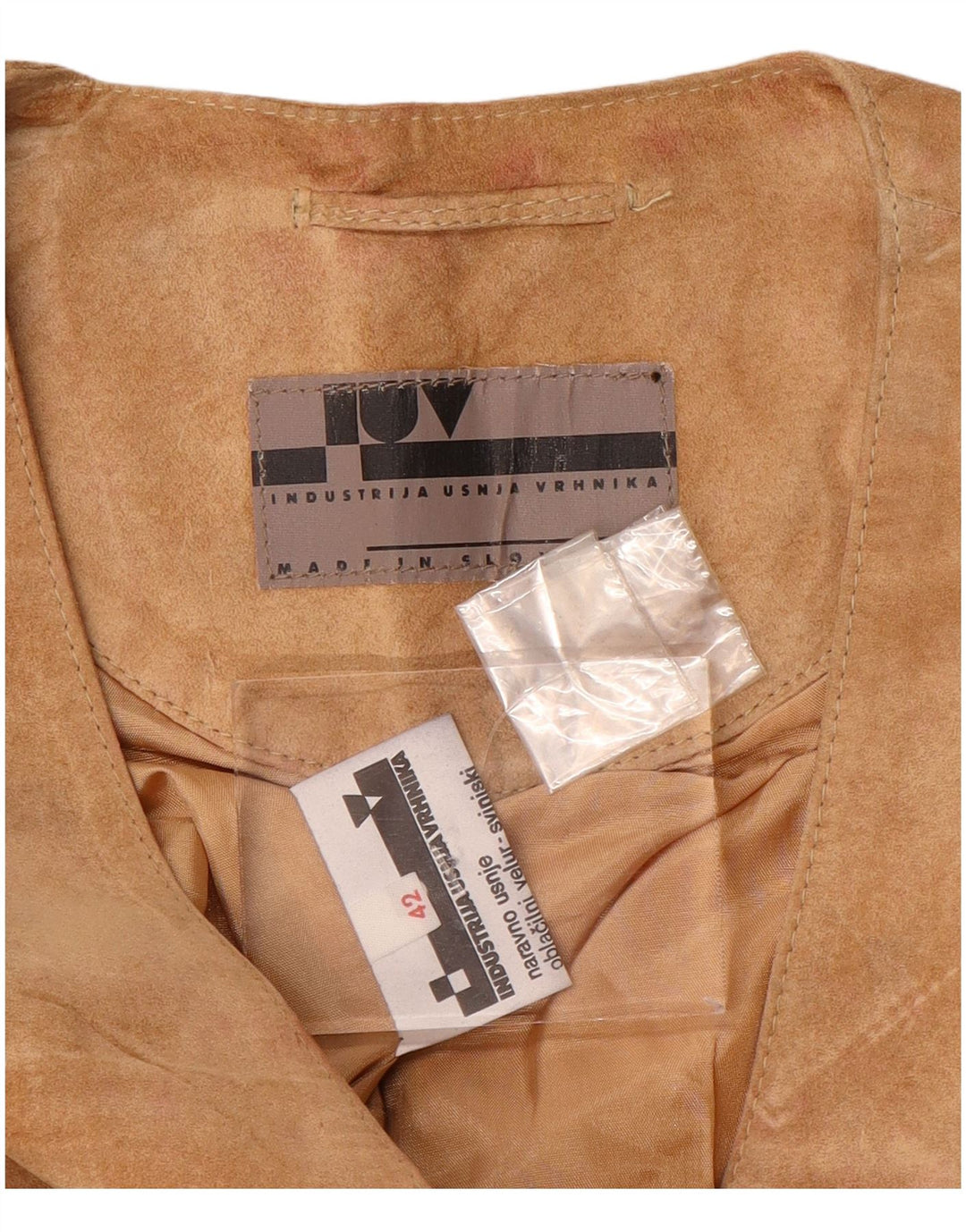 Vestă de damă vintage din piele intoarsa IT 42 din piele maro medie