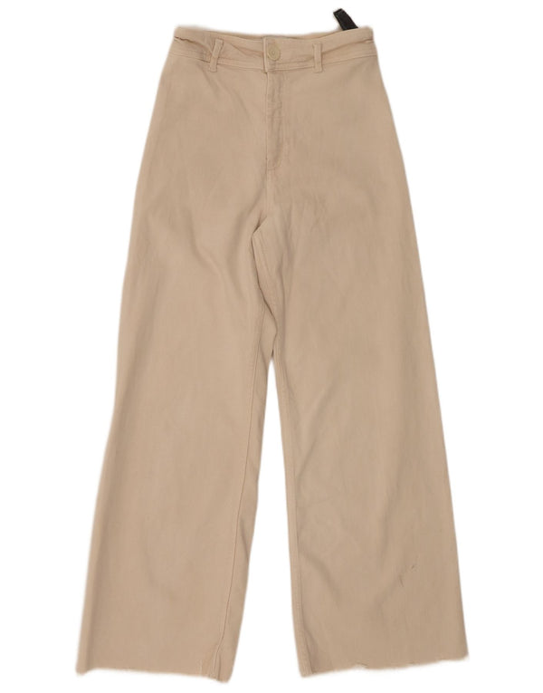 Pantaloni casual pentru femei The Marine cu picioare late Zara EU 36 XS W26 L29 Bej