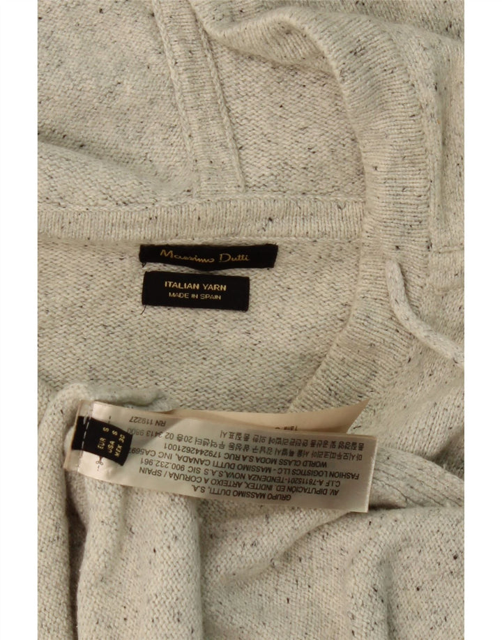 MASSIMO DUTTI Womens Short Sleeve Jumper Sweater UK 10 Small Grey Vintage Massimo Dutti and Second-Hand Massimo Dutti from Messina Hembry 
