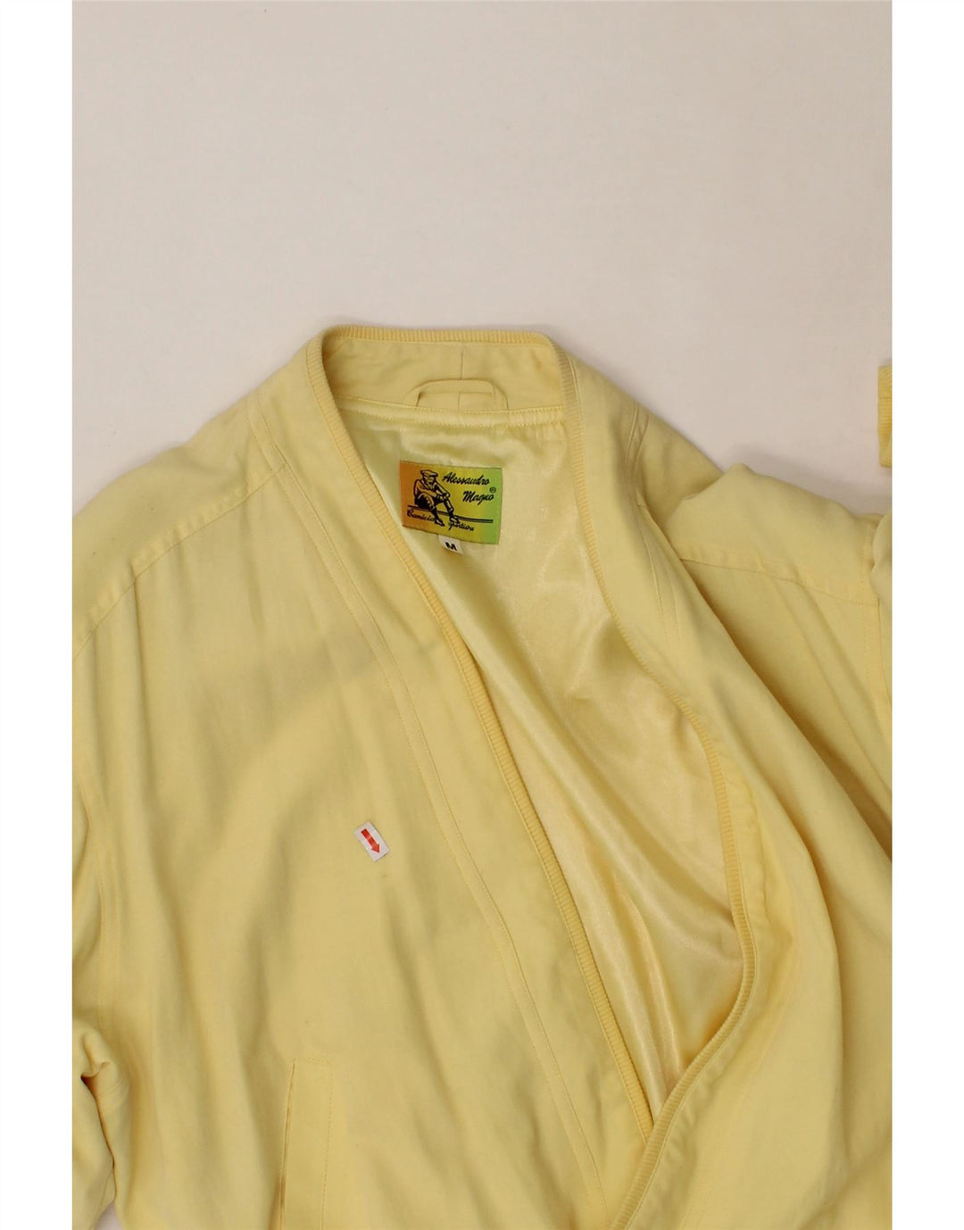 ALESSANDRO MAGNO Mens Bomber Jacket UK 38 Medium Yellow Vintage Alessandro Magno and Second-Hand Alessandro Magno from Messina Hembry 