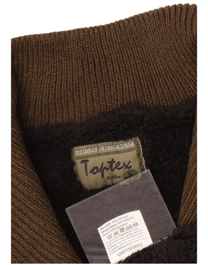 Pulover VINTAGE pentru bărbați cu fermoar și gât IT 52/54 Poliacrilic maro mare