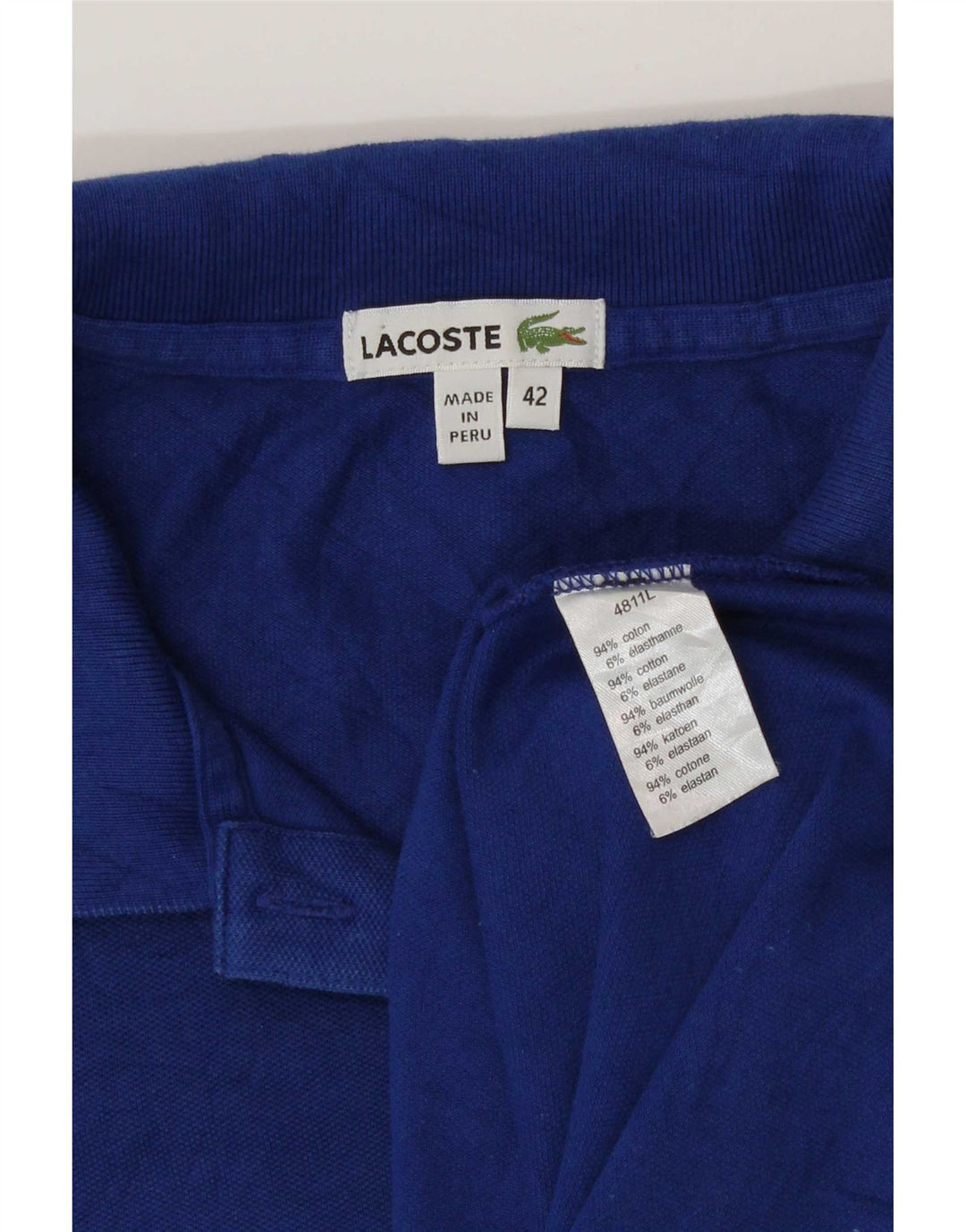 Tricou polo Lacoste pentru femei Mărimea 42 Bumbac albastru mare