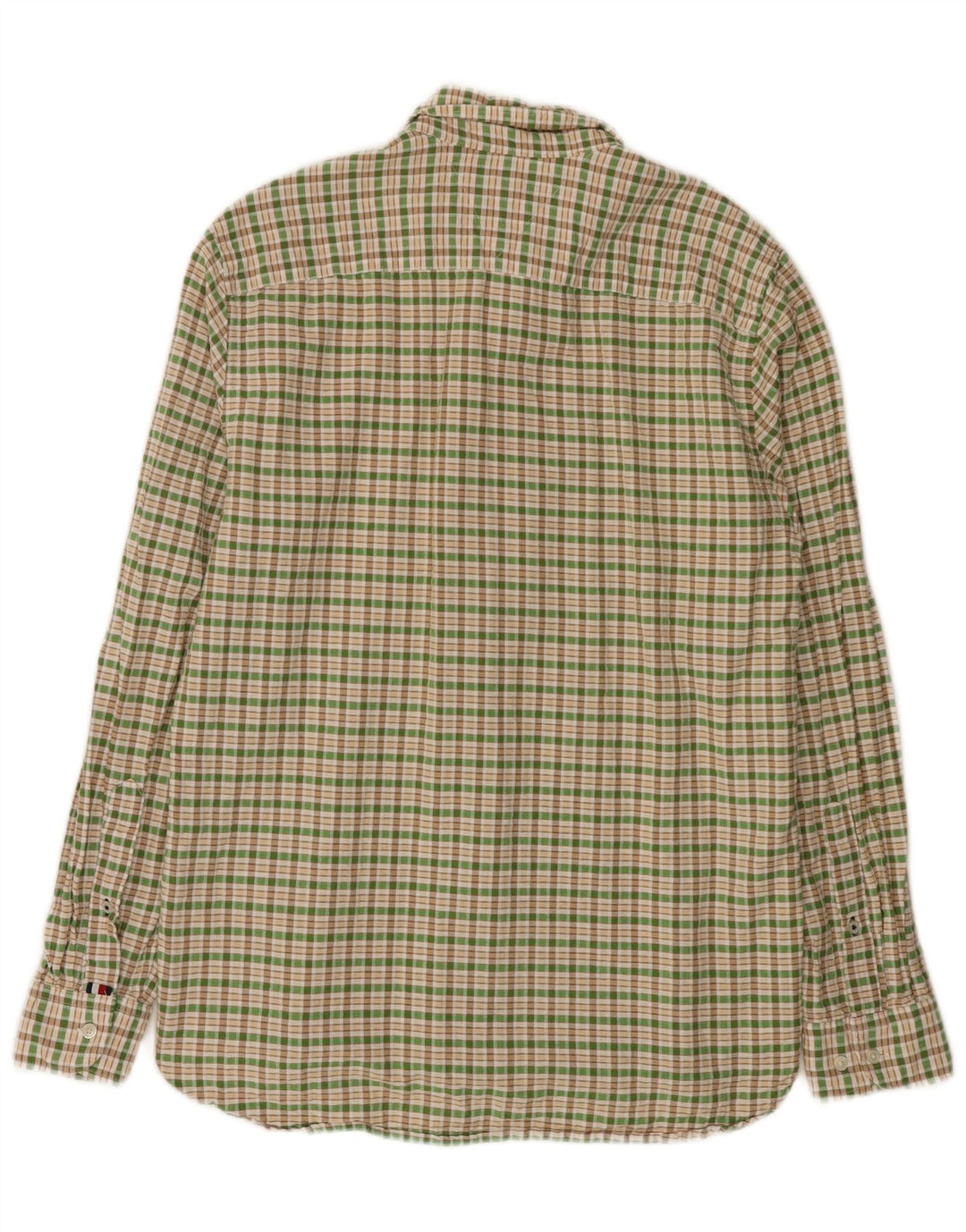 Cămașă de flanel pentru bărbați Tommy Hilfiger, bumbac verde mediu cu carouri