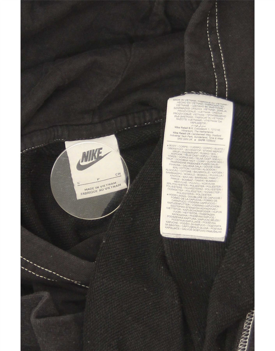 Pulover supradimensionat Nike pentru bărbați, bumbac, negru