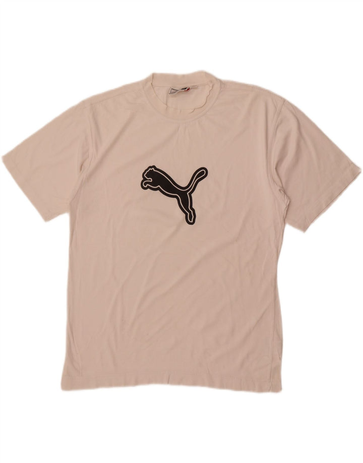 Tricou cu grafic Puma pentru bărbați Top, mediu, alb, bumbac