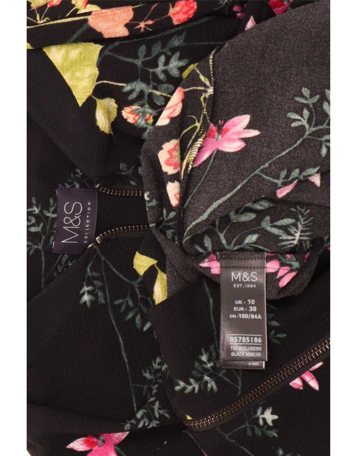 Geacă bomber supradimensionată pentru femei Marks & Spencer UK 10 Small Black Floral