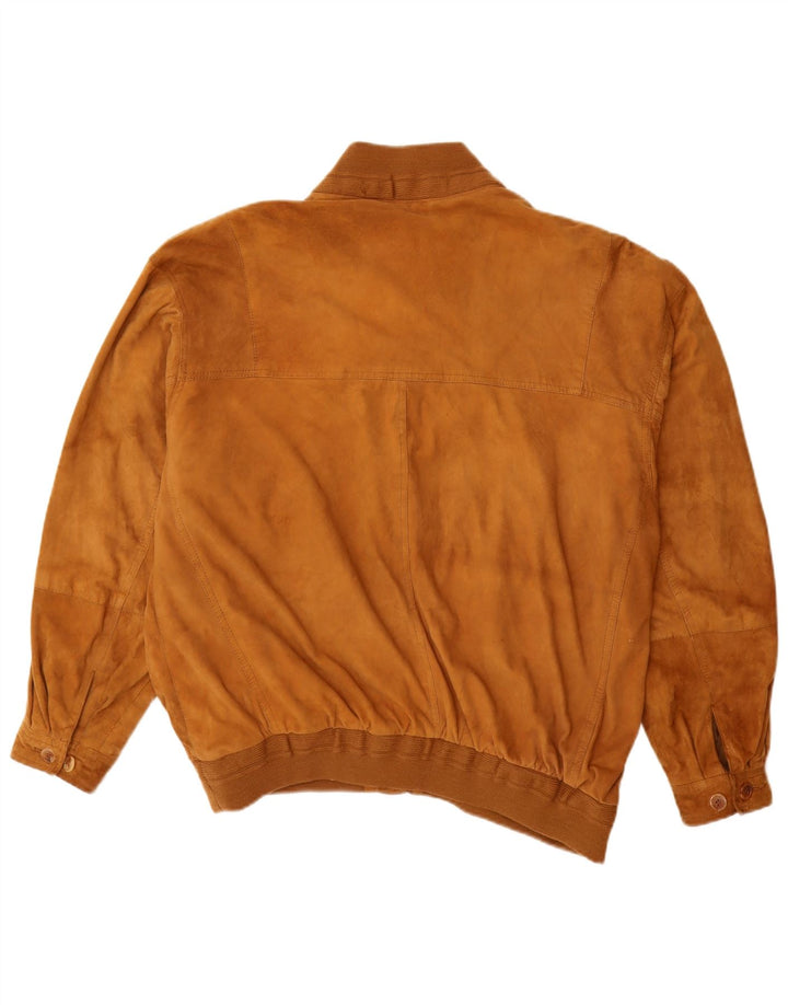 Jachetă vintage pentru bărbați din piele intoarsa UK 42 XL din piele maro