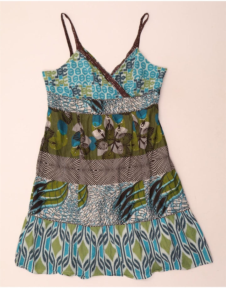 MONSOON Rochie de soare pentru femei UK 16 mare, multicolor, mozaic din bumbac