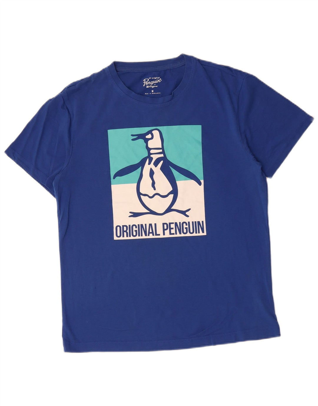Tricou grafic pentru bărbați PENGUIN Top din bumbac albastru mediu