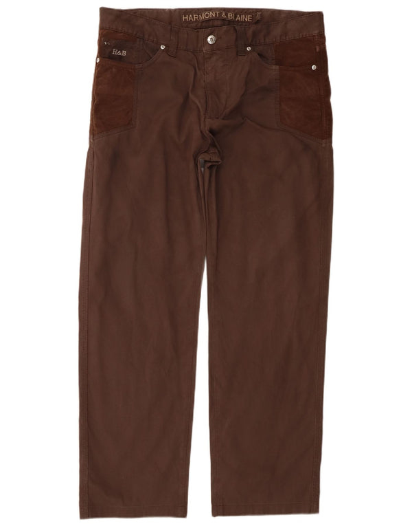 Pantaloni casual drepti pentru bărbați Harmont & Blaine IT 52 XL W36 L29 maro