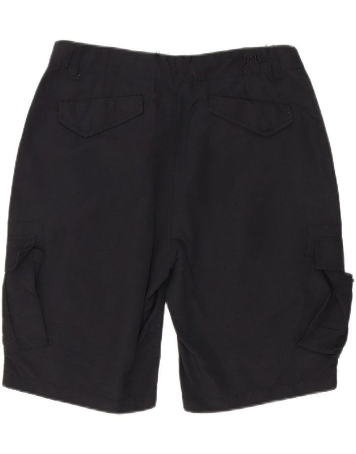 Pantaloni scurți cargo FILA pentru bărbați, mici W32, poliester negru