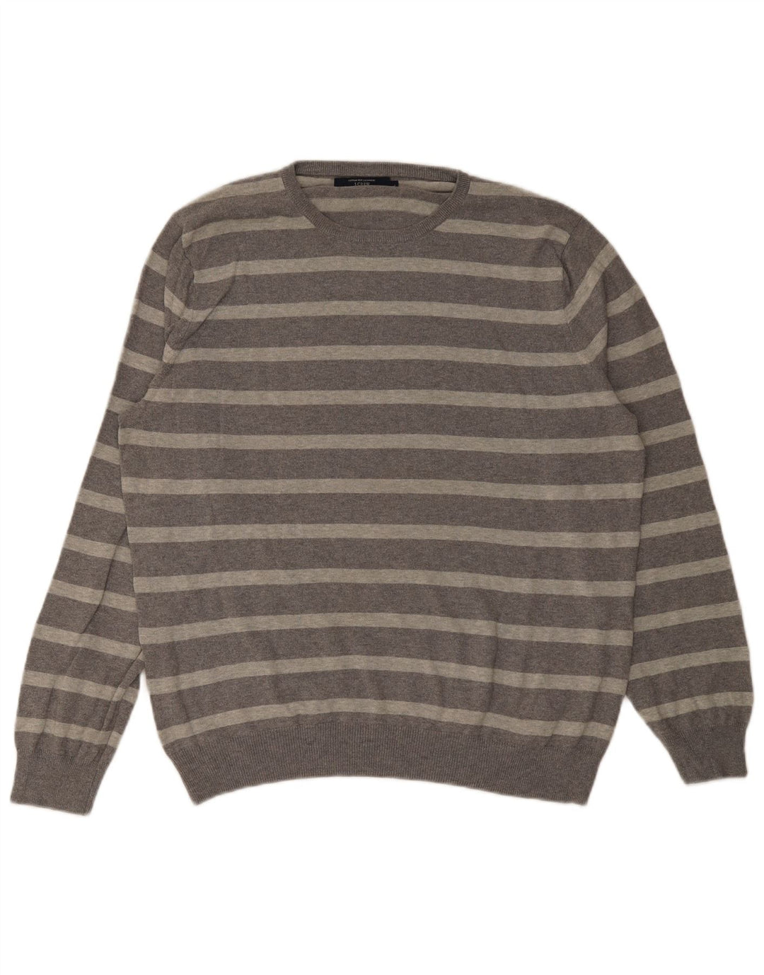 J. Crew Pulover pentru bărbați cu gât crew pulover mare, gri, cu dungi