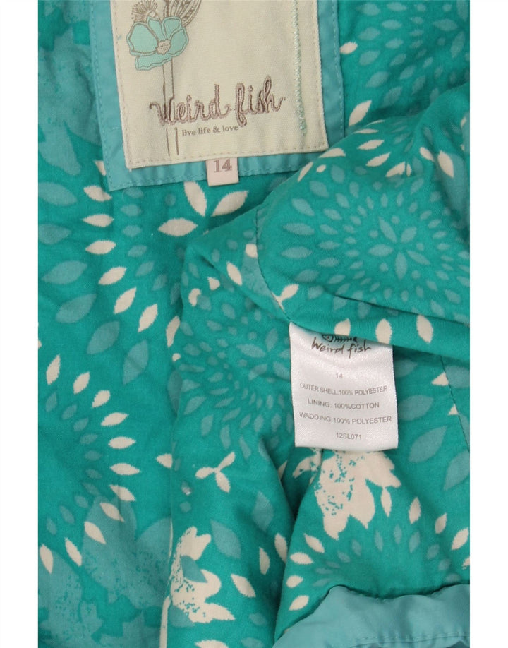 WEIRD FISH Gilet căptușit pentru femei UK 14 Poliester turcoaz mare
