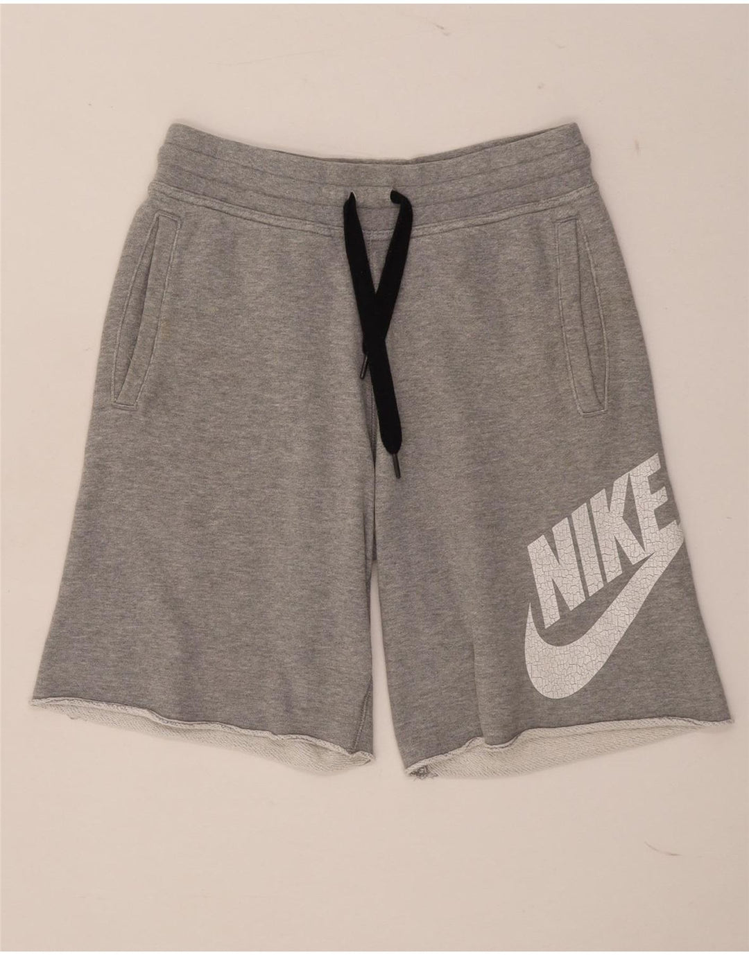 Pantaloni scurti sport grafic Nike pentru bărbați, bumbac, gri mici