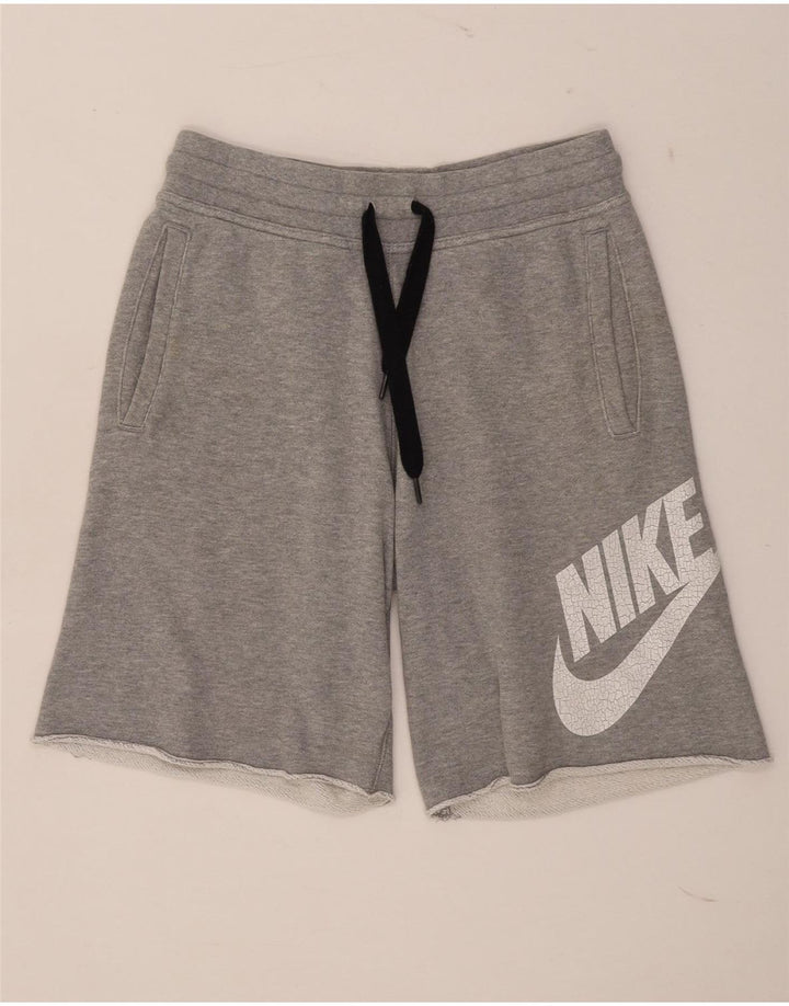 Pantaloni scurti sport grafic Nike pentru bărbați, bumbac, gri mici