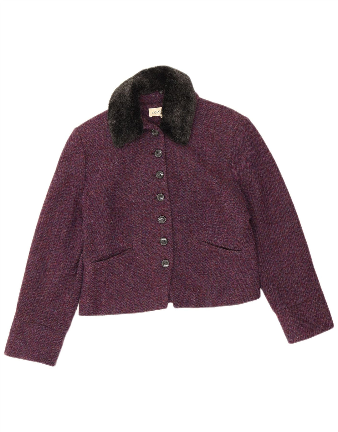 Sacou pentru femei Josephine cu 7 nasturi IT 40 Small Purple Herringbone