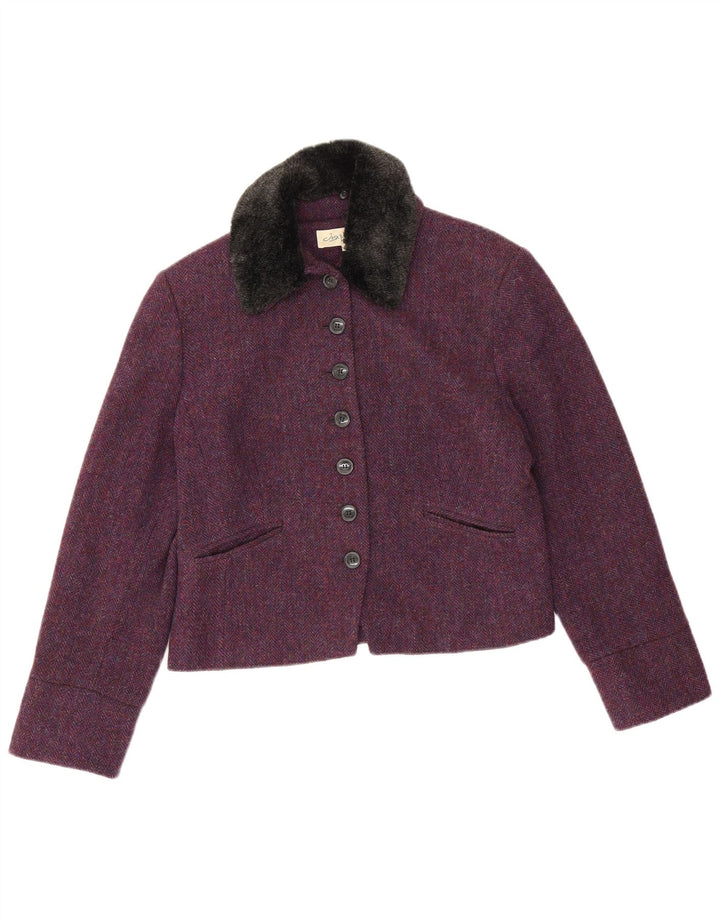 Sacou pentru femei Josephine cu 7 nasturi IT 40 Small Purple Herringbone