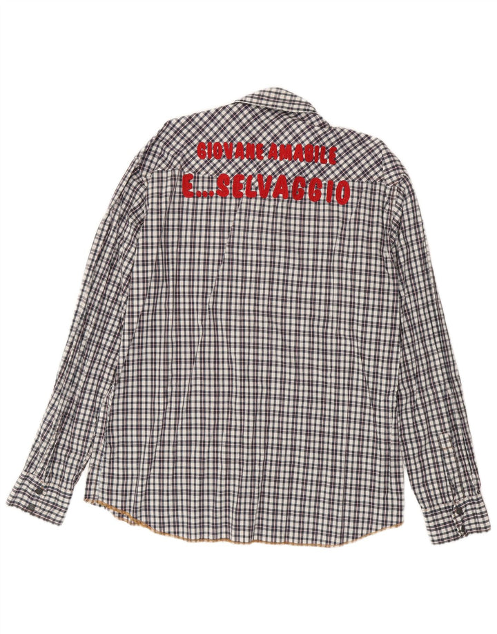 Cămașă cu grafică pentru bărbați Scotch & Soda, bumbac negru cu carouri 2XL