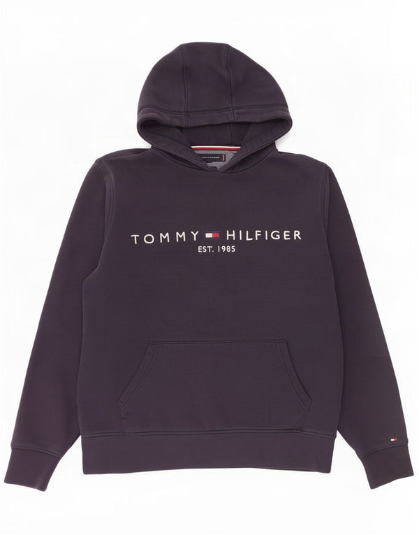 Pulover cu capota cu grafic Tommy Hilfiger pentru femei UK 14 Medium, bleumarin, bumbac