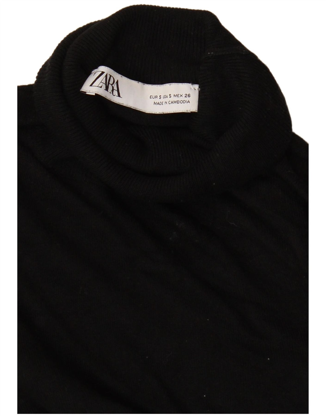 Pulover pentru femei cu gât rulat Zara UK 10 Mic Negru