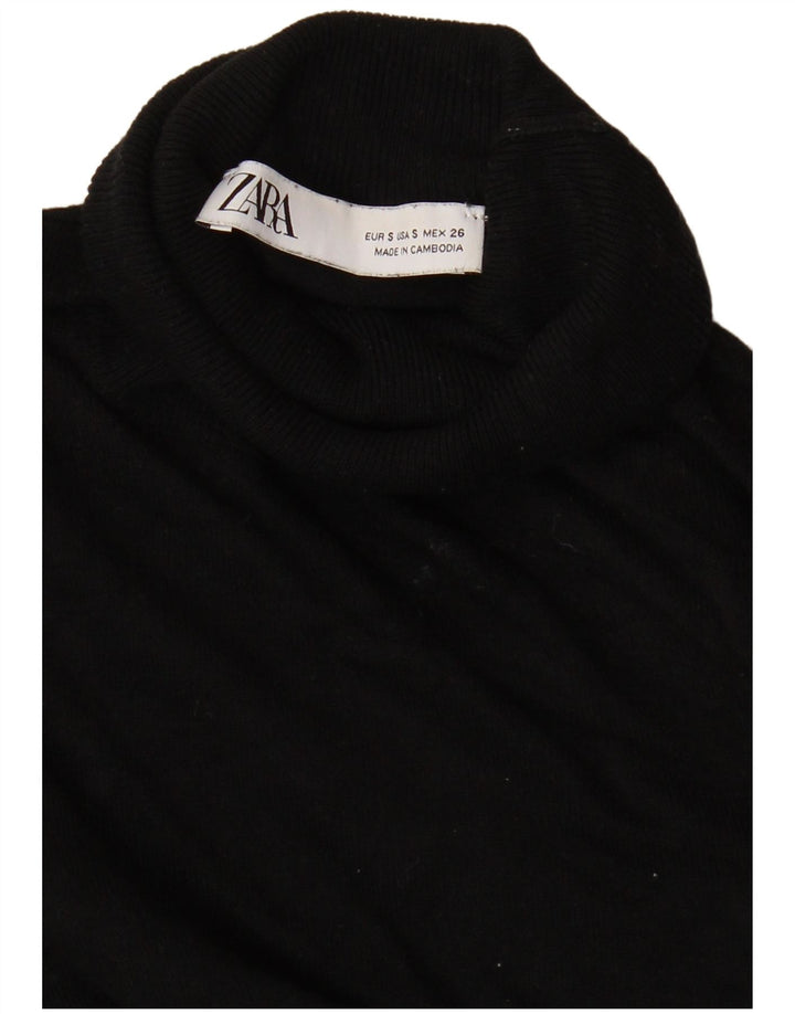 Pulover pentru femei cu gât rulat Zara UK 10 Mic Negru