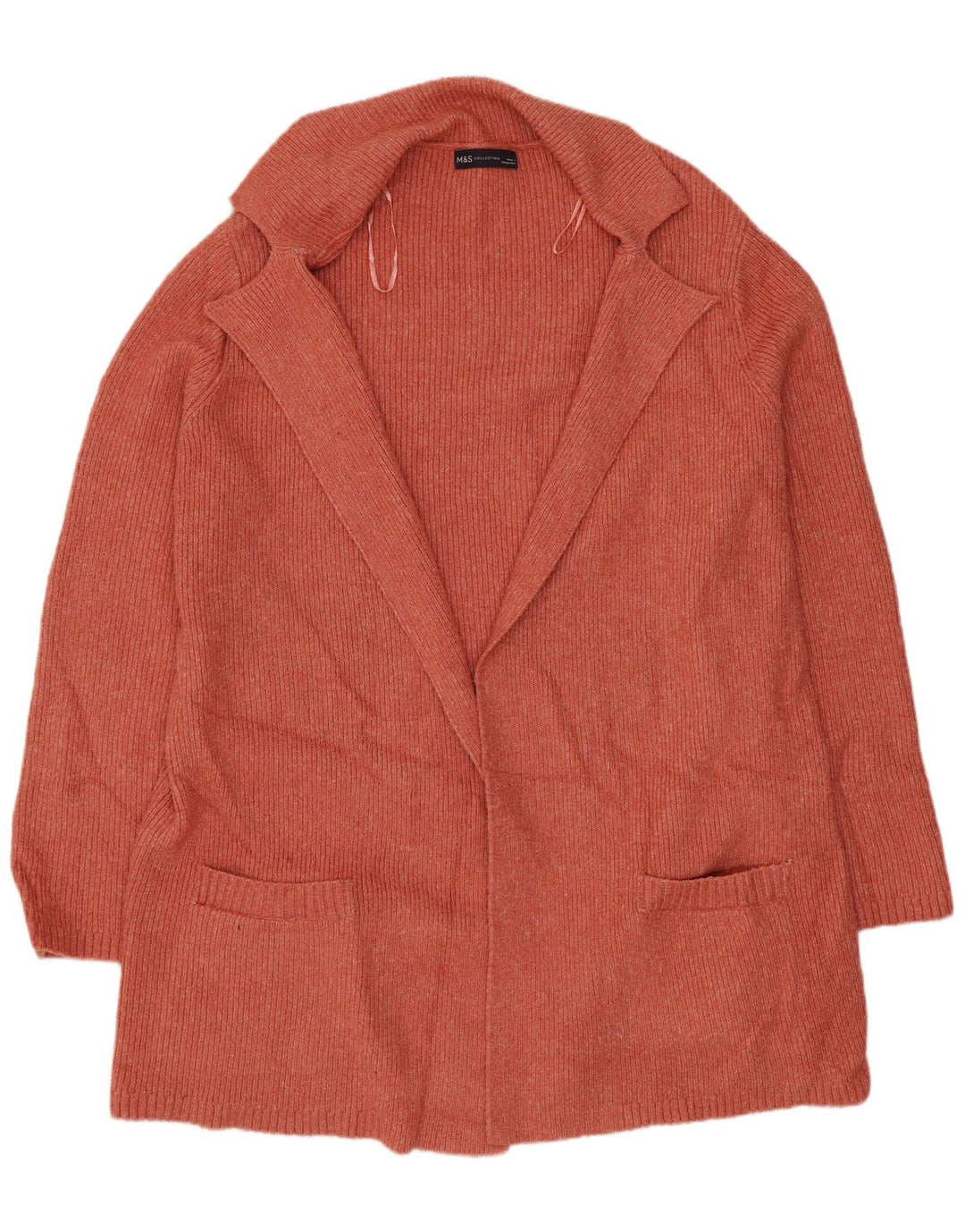 MARKS & SPENCER Pulover cardigan cu paragate pentru femei UK 16 mare portocaliu