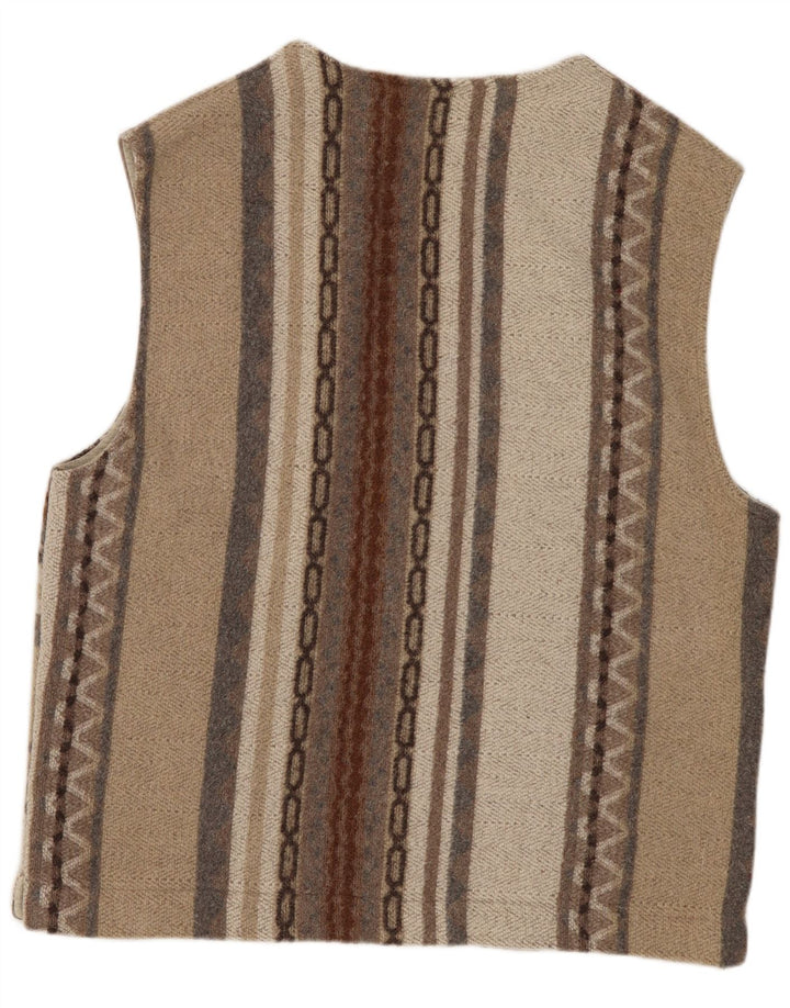 Gilet vintage pentru bărbați, UK 38, lână geometrică, gri mediu