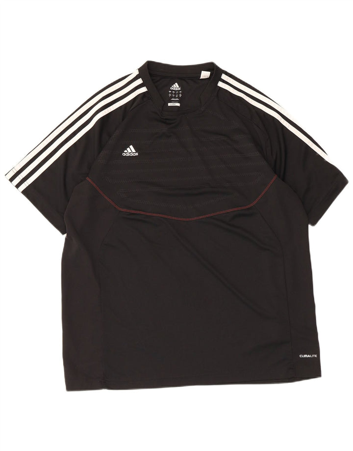 Tricou Adidas Climalite pentru bărbați Top mare din poliester negru
