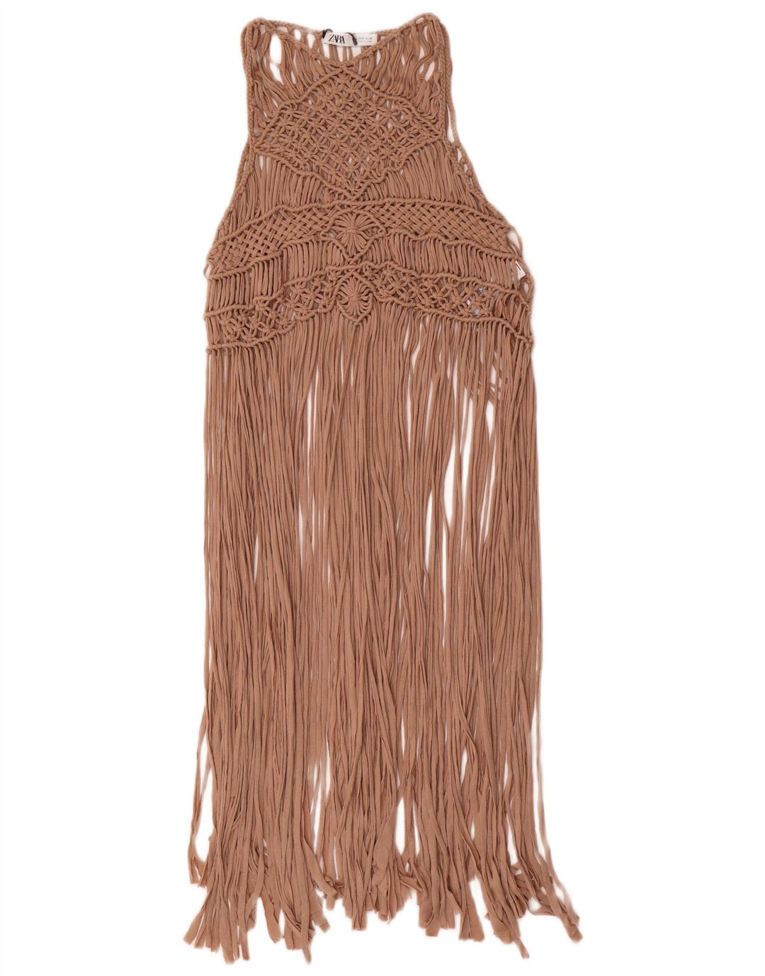Rochie de plajă din croșetat pentru femei Zara UK 12 Medium Bej Poliester