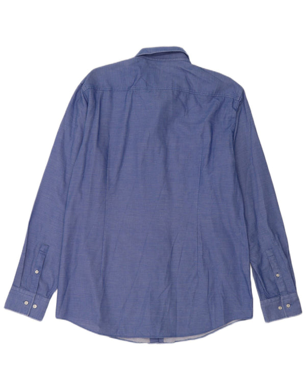 Cămașă pentru bărbați Hugo Boss Slim Fit Mărimea 44 17 1/2 XL Bumbac cu pete albastre