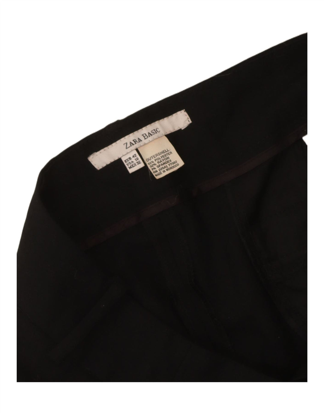 Pantaloni chino slim pentru femei Zara EU 42 Large W32 L30 Poliester negru