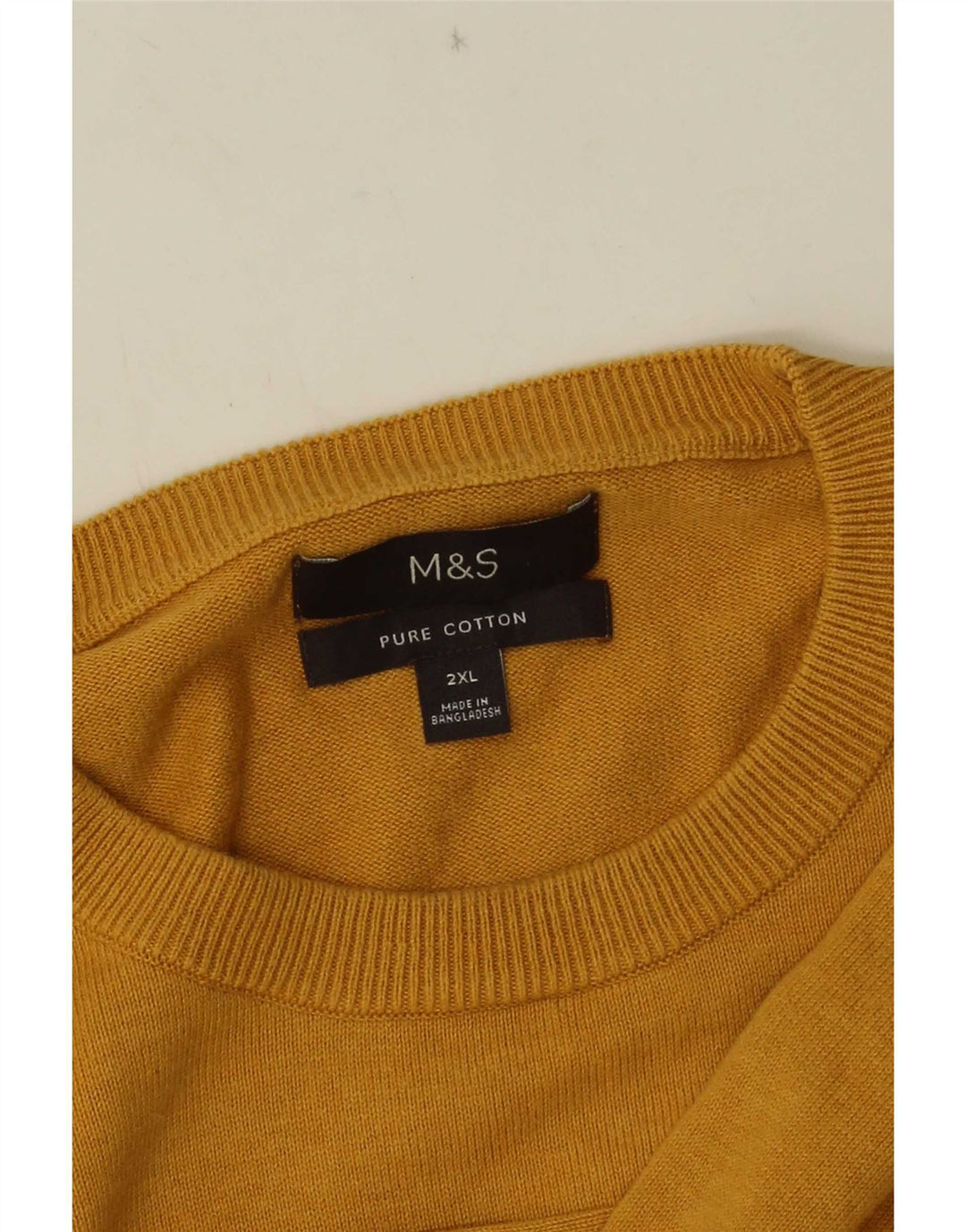 Pulover pentru bărbați Marks & Spencer, cu gât crew, 2XL, galben