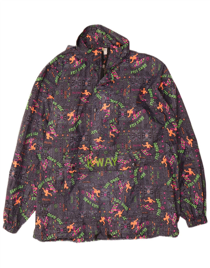 Jachetă Anorak grafică K-WAY pentru bărbați, cu tăiere lentă, UK 38, medie, multicoloră