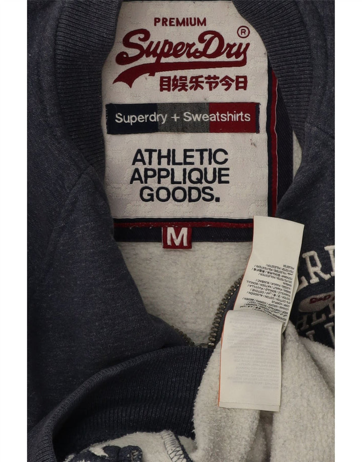 Jachetă de trening cu grafică Superdry pentru bărbați, bumbac cu pete albastru marin mediu