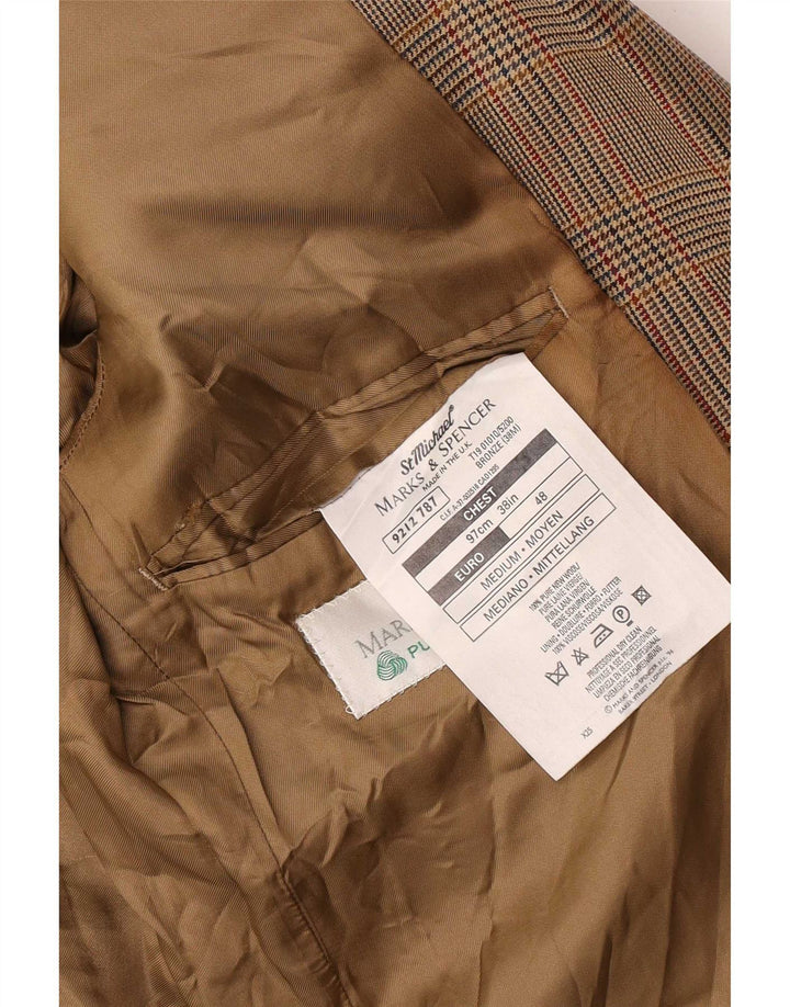 Jachetă pentru bărbați Marks & Spencer, cu 2 nasturi, UK 38 Medium Bej Houndstooth