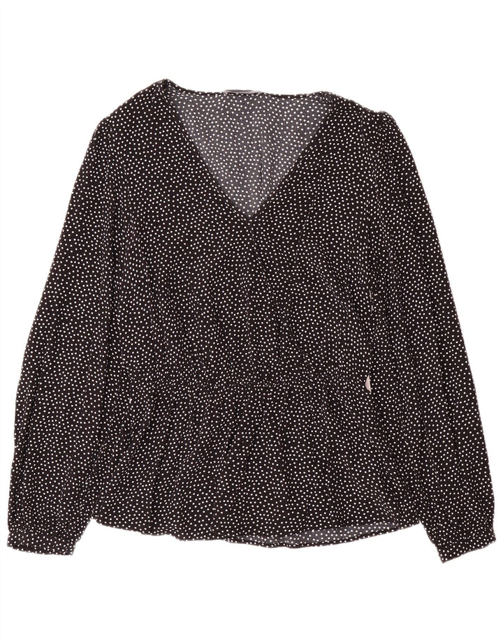 Bluză cu mânecă lungă pentru femei Marks & Spencer UK 12 Medium Black Spotted