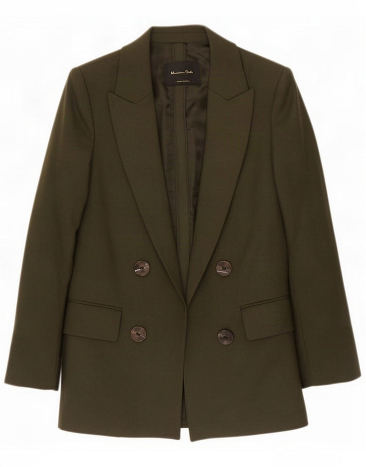 Jachetă pentru femei Massimo Dutti Blazer deschis EU 38 Small Khaki Wool