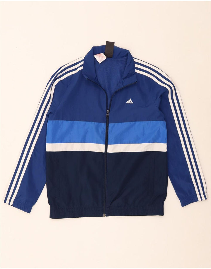 Jachetă de trening pentru băieți Adidas 11-12 ani, albastru, poliester
