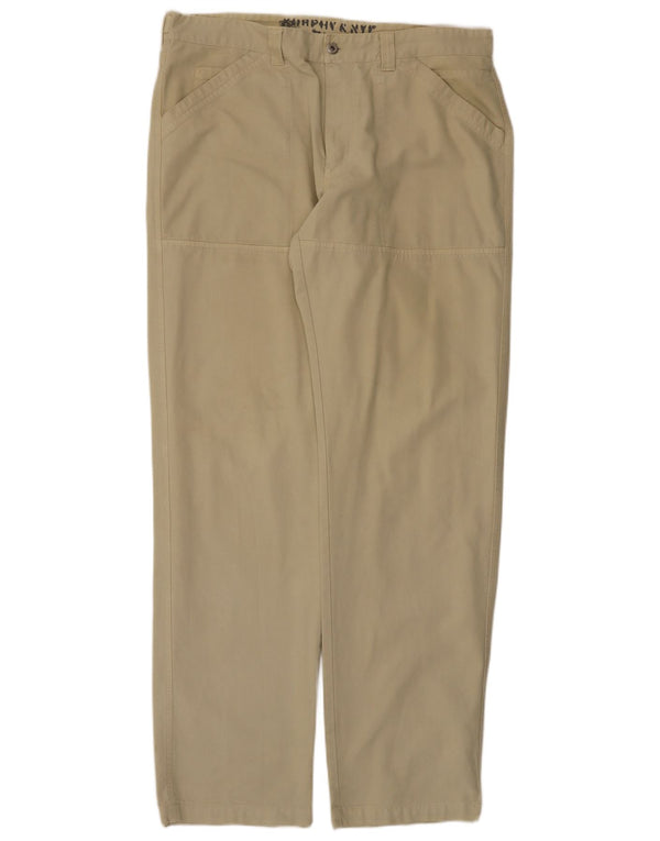 Murphy & Nye Pantaloni casual drepti pentru bărbați L40 L36 bumbac bej