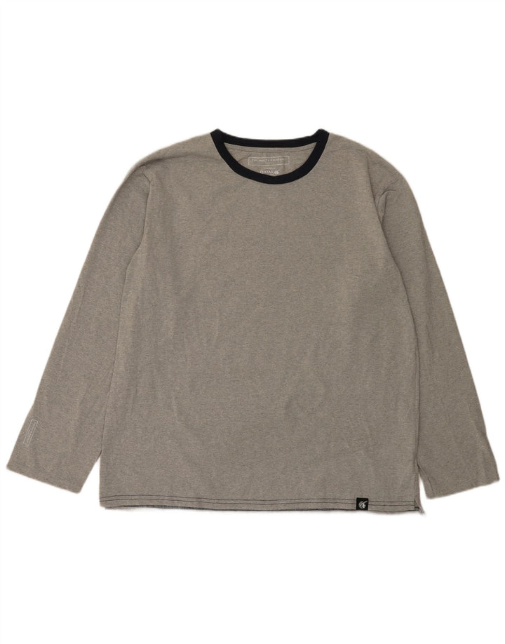 The White Company Top pentru bărbați cu mânecă lungă, mare, gri, poliester color bloc