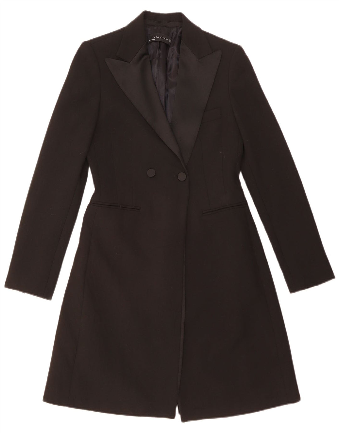 Palton dublu pentru femei ZARA UK 10 Mic Negru