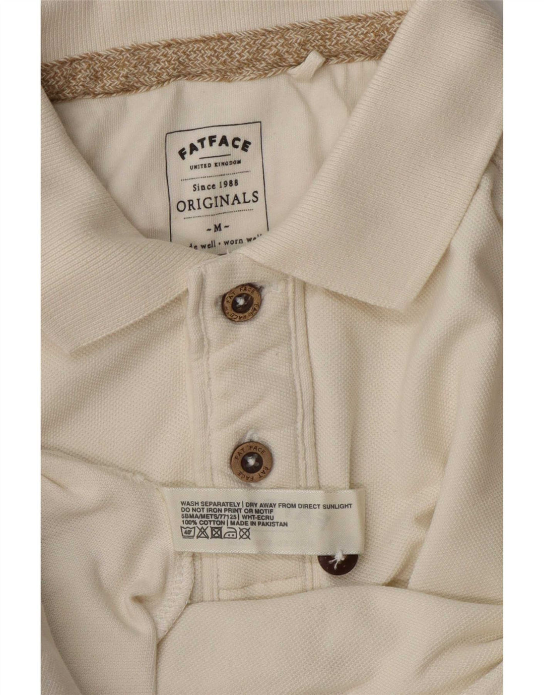 Tricou polo pentru bărbați Fat Face, bumbac alb, mediu