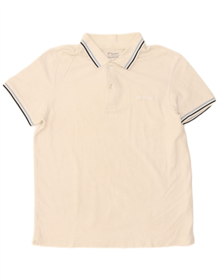 Tricou polo pentru bărbați Lotto, bumbac cu dungi albe
