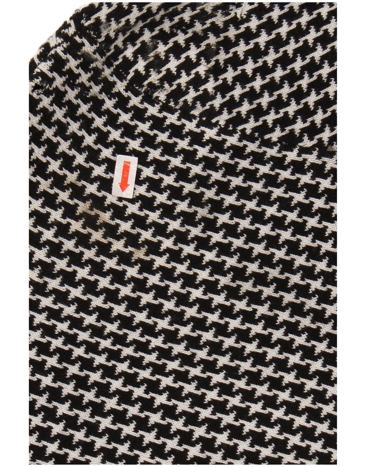 Jachetă CHAPS pentru femei din tricot cu 3 nasturi, UK 12 Medium Black Houndstooth