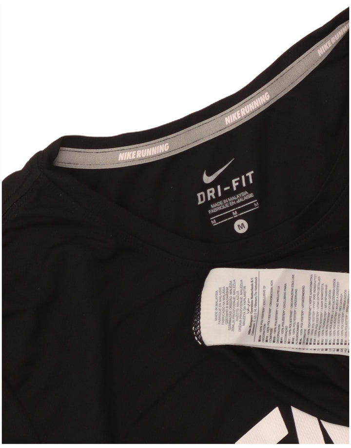 Tricou grafic Nike Dri Fit pentru femei Top UK 12 Poliester mediu negru