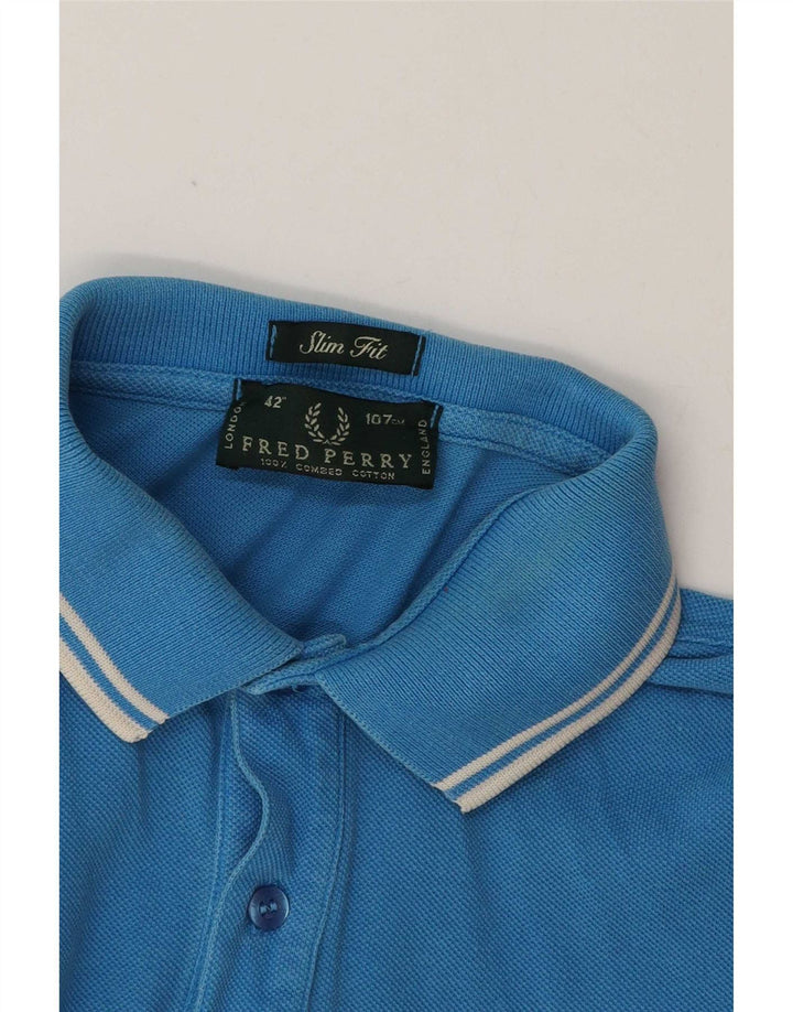 Fred Perry Cămașă Polo Slim Fit Bumbac Albastru Mic