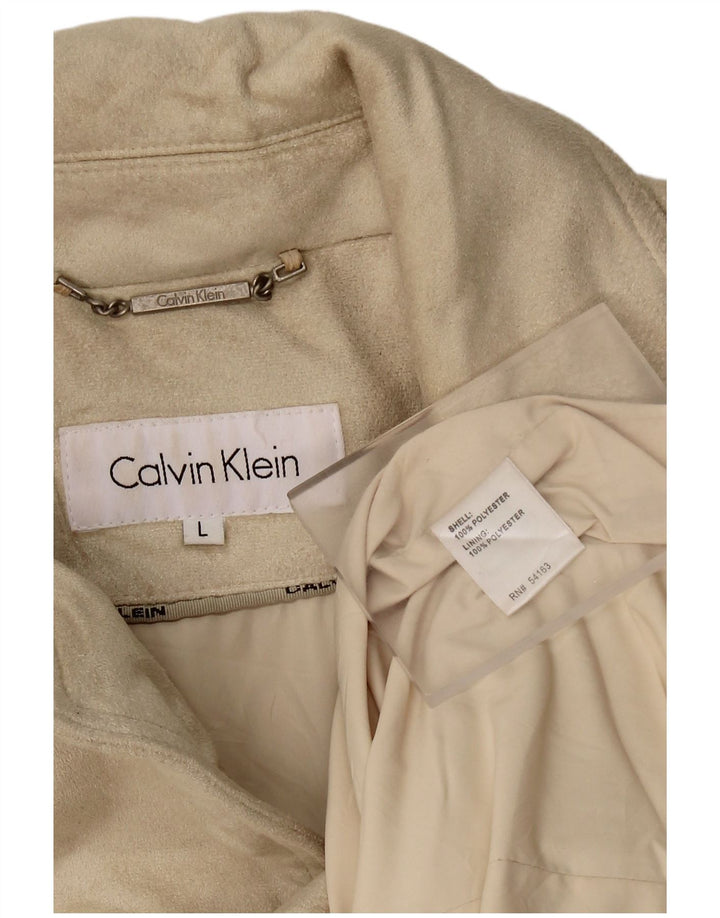 Jachetă pentru femei CALVIN KLEIN cu 3 nasturi, UK 16, mare, bej, poliester