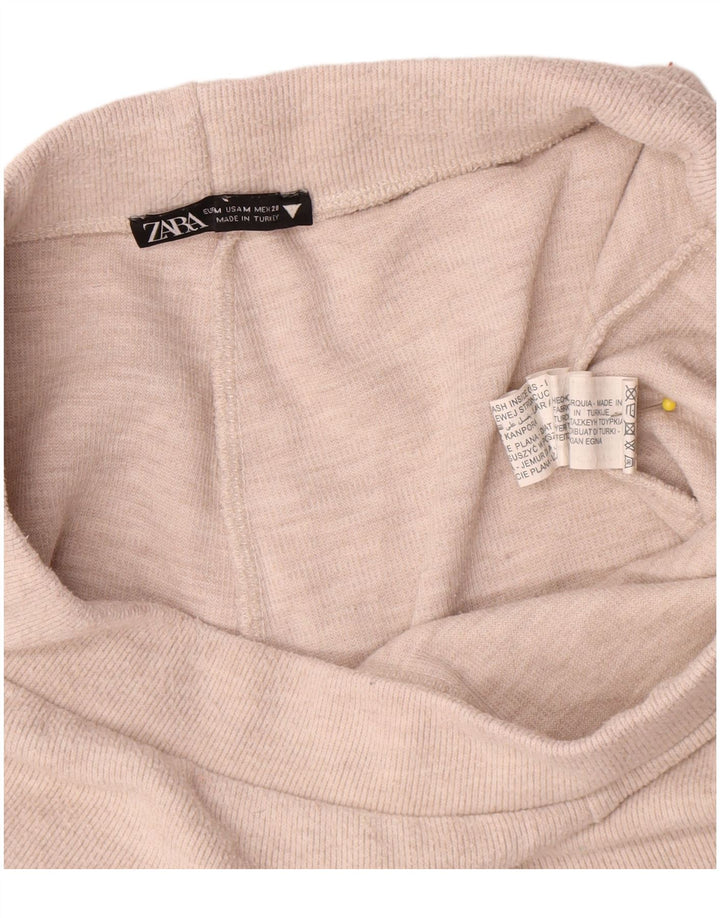 Pantaloni de trening Zara pentru femei UK 12 Medium Bej Poliester